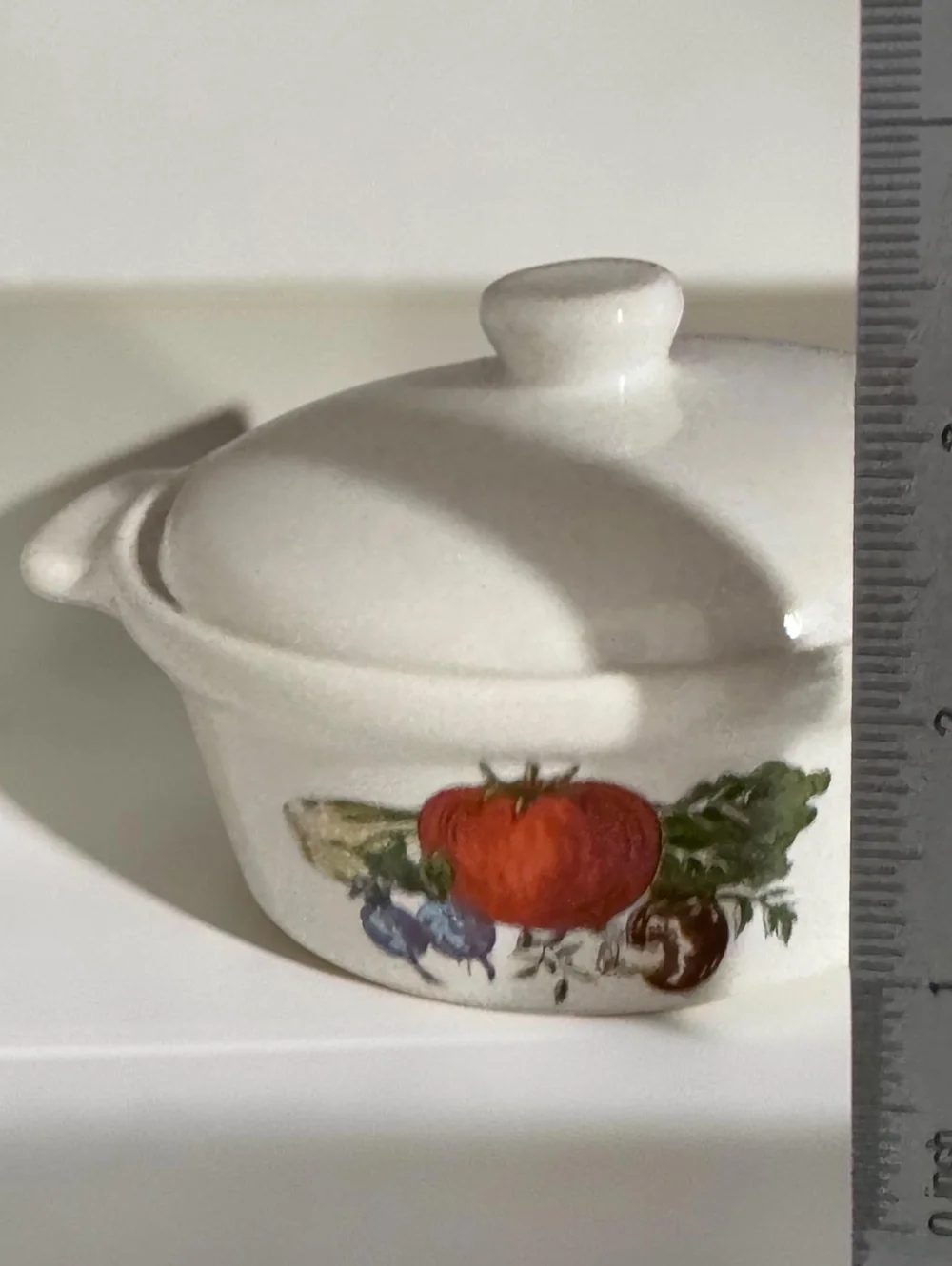 Vintage 1970s Japan Stoneware Individual Casserole Dish with Lid Tomato